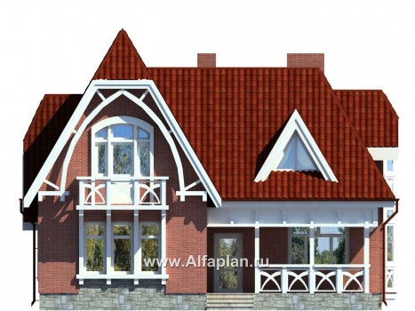 Проекты домов Альфаплан - Красивый небольшой особняк - превью фасада №1