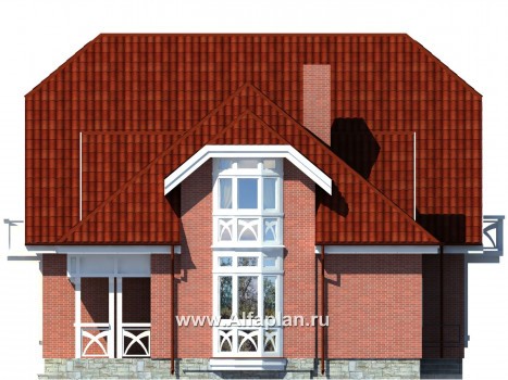 Проекты домов Альфаплан - Красивый небольшой особняк - превью фасада №2