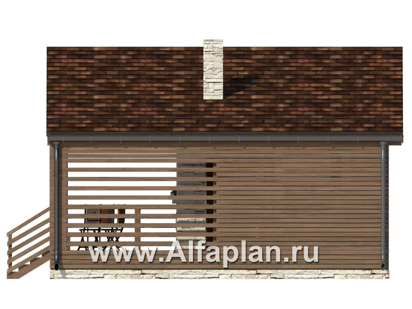 Проекты домов Альфаплан - Барбекю - изображение фасада №2