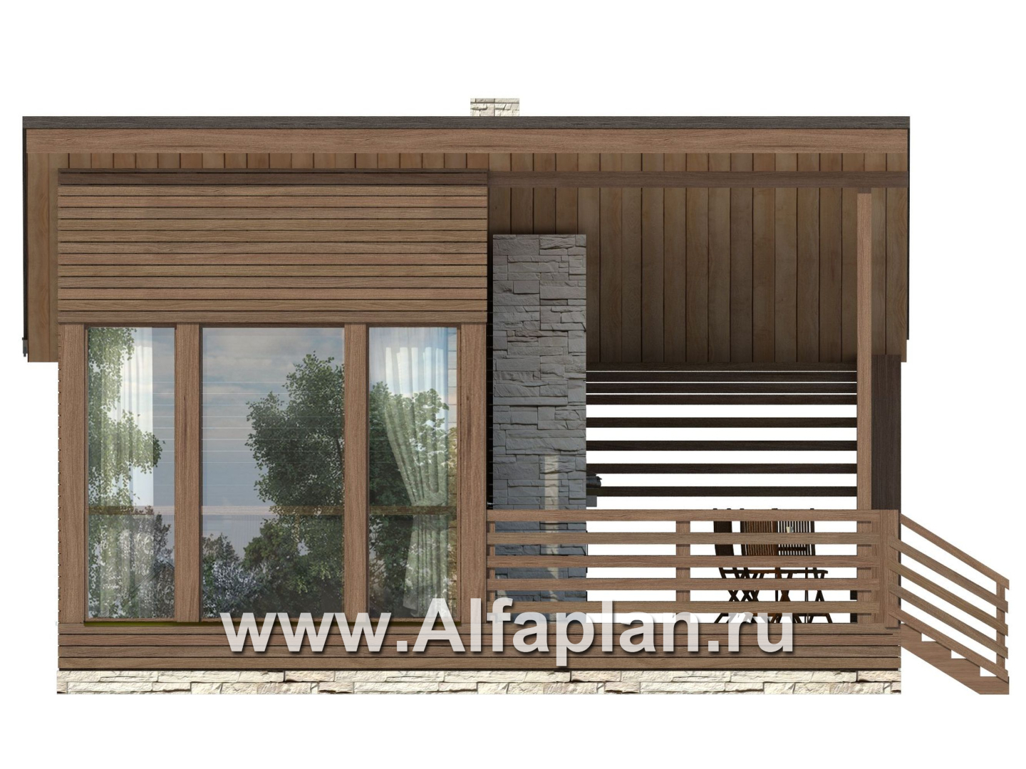 Проекты домов Альфаплан - Барбекю - изображение фасада №3