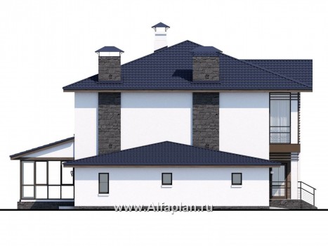 Вариант отопления ТЕПЛЫЕ ПОЛЫ + радиаторы (расчетная температура -33С) - превью фасада дома