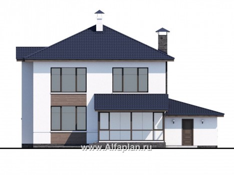 Вариант отопления ТЕПЛЫЕ ПОЛЫ + радиаторы (расчетная температура -33С) - превью фасада дома