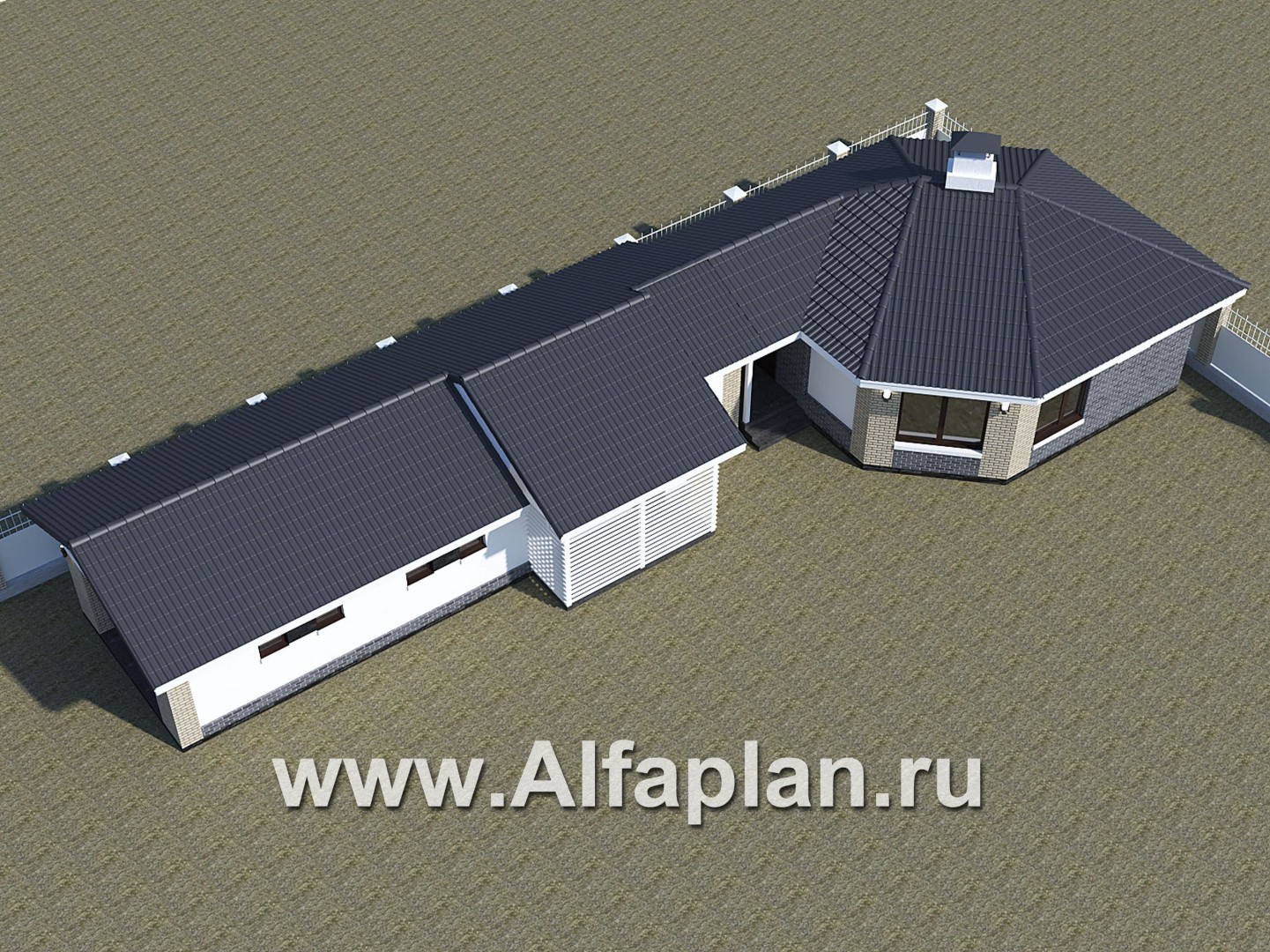 Проекты домов Альфаплан - Баня 263С с длинным гаражом 264Р - дополнительное изображение №2