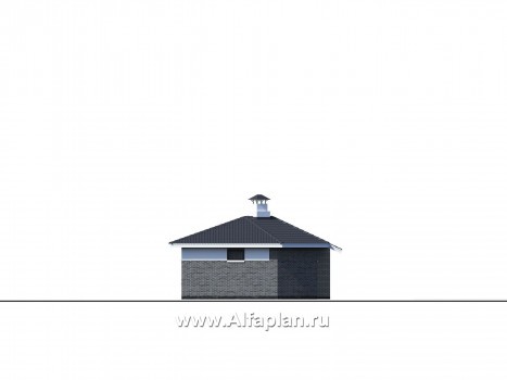 Проекты домов Альфаплан - Баня 263С с длинным гаражом 264Р - превью фасада №3