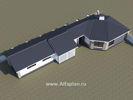 Проекты домов Альфаплан - Баня 263С с длинным гаражом 264Р - превью дополнительного изображения №2