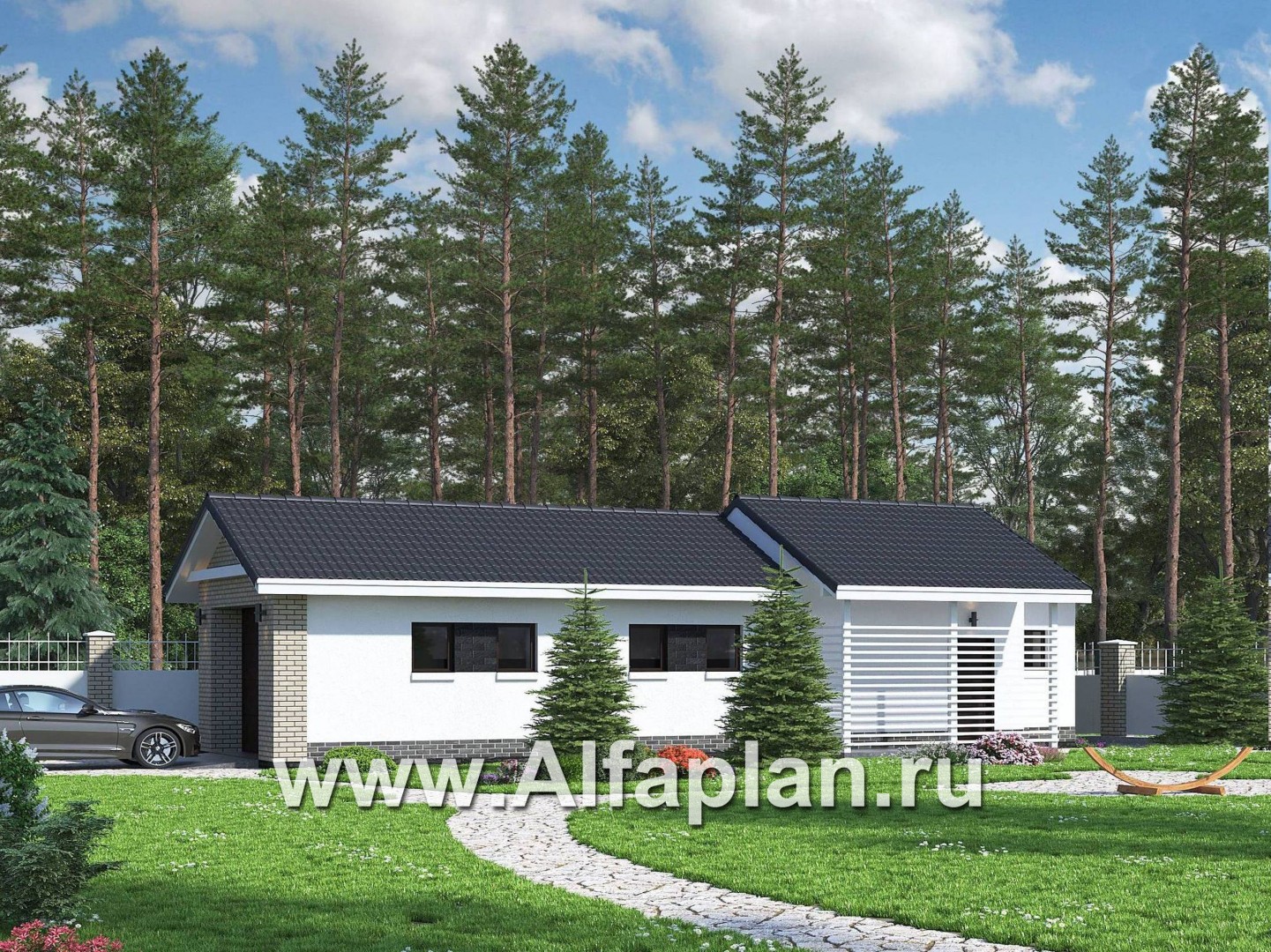 Проект гаража на 2 авто, или эллинг для катера - основное изображение