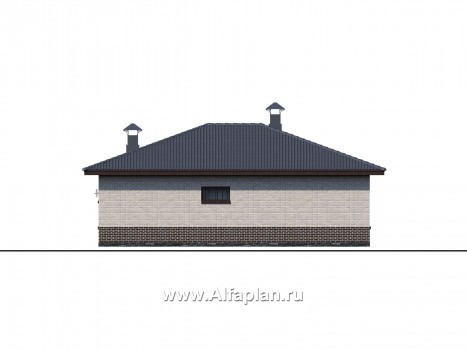 «Алазея» - проект одноэтажного дома из газобетона, с террасой и  с сауной, в современном стиле - превью фасада дома