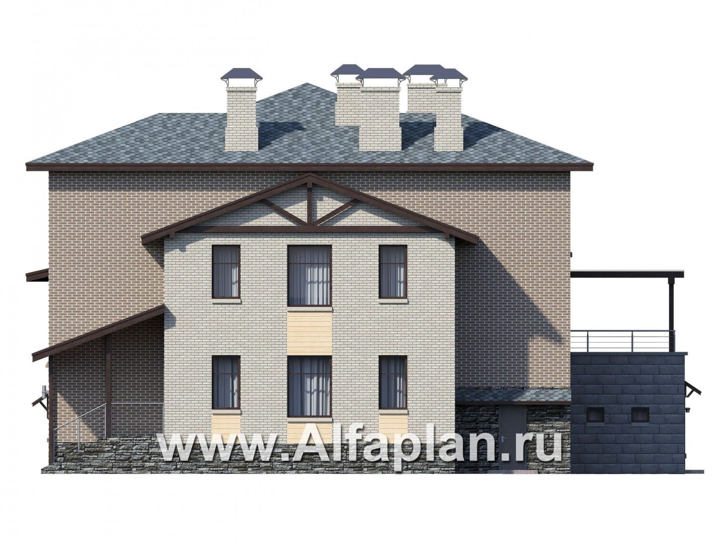 «Амур» - трехэтажный особняк с гаражом и бассейном - фасад дома - фото №2