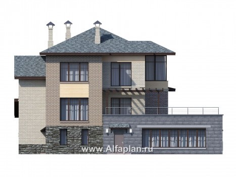 Проекты домов Альфаплан - 677A-S+296B-S - превью фасада №3