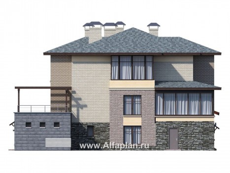 Проекты домов Альфаплан - 677A-S+296B-S - превью фасада №4