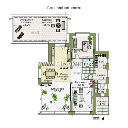 Проекты домов Альфаплан - 677A-S+296B-S - превью плана проекта №2