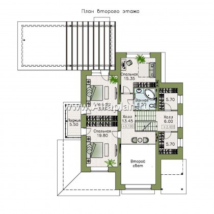 «Амур» - трехэтажный особняк с гаражом и бассейном - превью план дома - фото №3