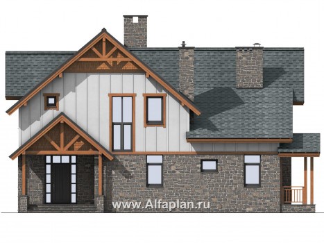 Проекты домов Альфаплан - Проект коттеджа с современной комфортной планировкой - превью фасада №1