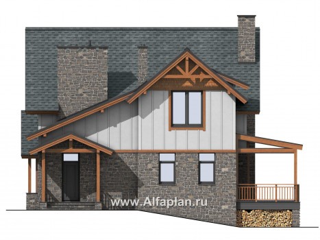 Проекты домов Альфаплан - Проект коттеджа с современной комфортной планировкой - превью фасада №2