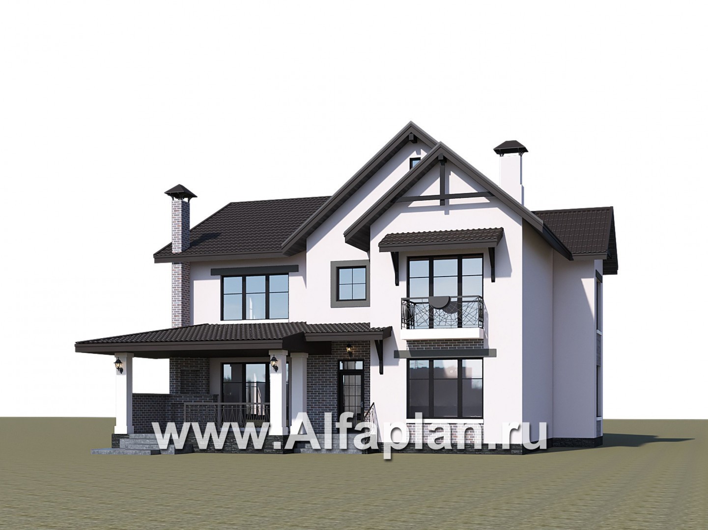 Проекты домов Альфаплан - "Сафо" - проект кирпичного дома со вторым светом - дополнительное изображение №3