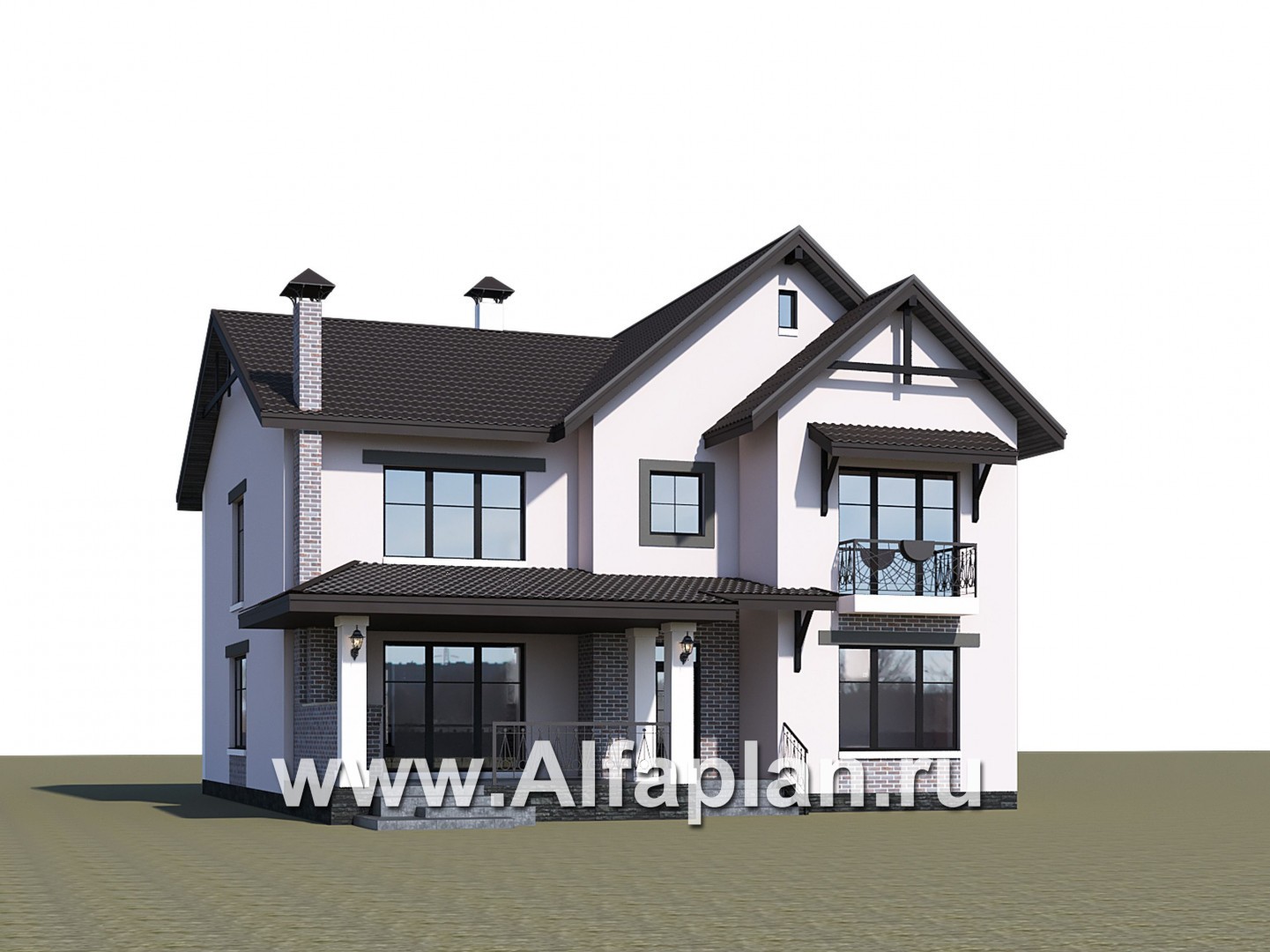 Проекты домов Альфаплан - "Сафо" - проект кирпичного дома со вторым светом - дополнительное изображение №4