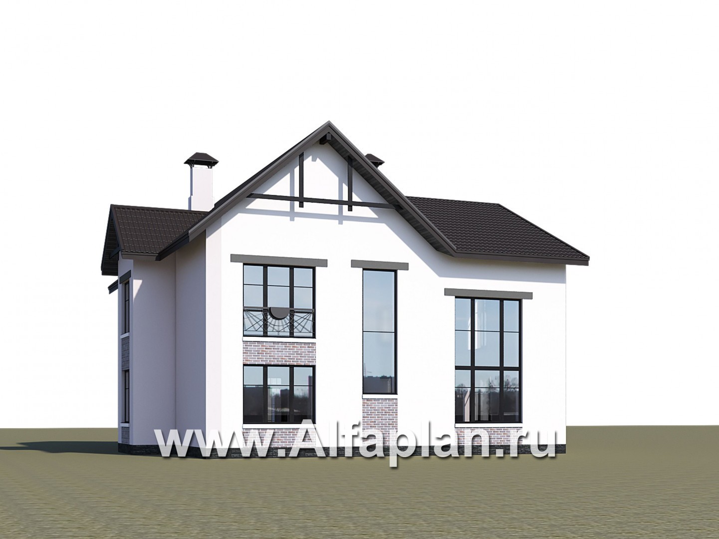 Проекты домов Альфаплан - "Сафо" - проект кирпичного дома со вторым светом - дополнительное изображение №5
