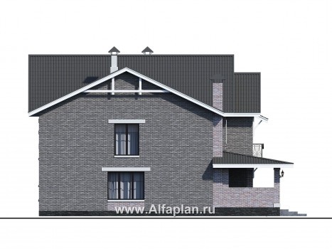 Проекты домов Альфаплан - "Сафо" - проект кирпичного дома со вторым светом - превью фасада №2