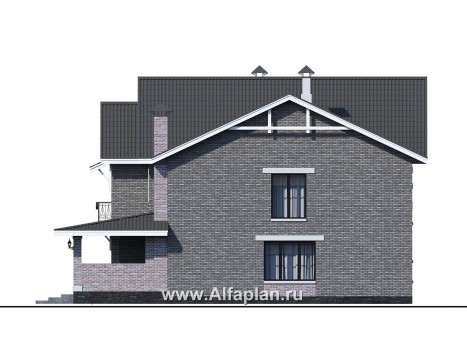 Проекты домов Альфаплан - "Сафо" - проект кирпичного дома со вторым светом - превью фасада №2