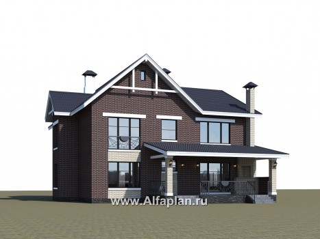 Проекты домов Альфаплан - "Сафо" - проект кирпичного дома со вторым светом - превью дополнительного изображения №2