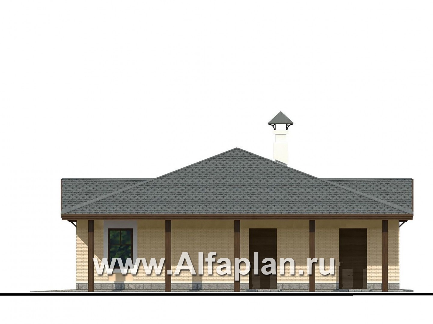 Проект гаража на 2 авто, с антресолью - фасад дома