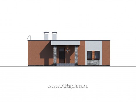 Проекты домов Альфаплан - Гараж на 4 авто и спа с сауной и хамам - превью фасада №3