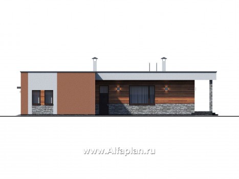 Проекты домов Альфаплан - Гараж на 4 авто и спа с сауной и хамам - превью фасада №2
