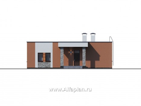 Проекты домов Альфаплан - Гараж на 4 авто и спа с сауной и хамам - превью фасада №3