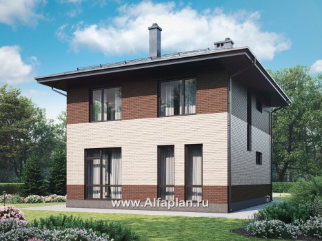 Проекты домов Альфаплан - Проект двухэтажного дома для маленького  участка - превью дополнительного изображения №1