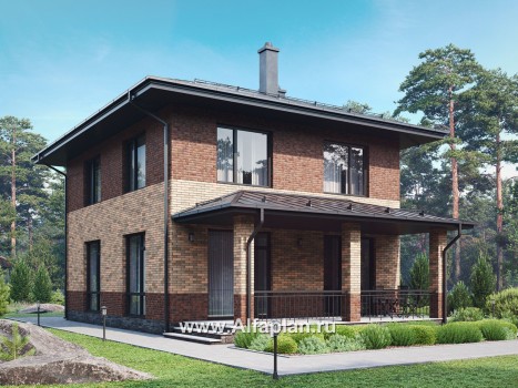 Проекты домов Альфаплан - Проект двухэтажного дома для маленького  участка - превью дополнительного изображения №1