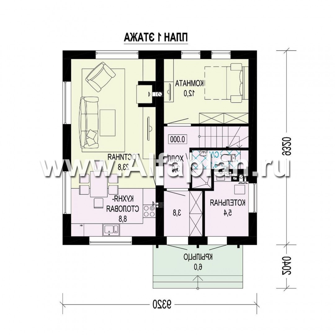 Проекты домов Альфаплан - Проект двухэтажного дома( четыре спальни) - изображение плана проекта №1