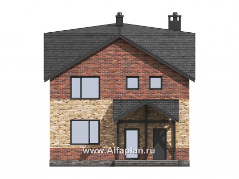 Проекты домов Альфаплан - Проект двухэтажного дома( четыре спальни) - превью фасада №1