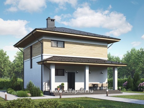 Проекты домов Альфаплан - Проект  двухэтажного дома с компактным планом - превью дополнительного изображения №1