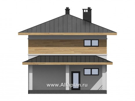 Проекты домов Альфаплан - Проект  двухэтажного дома с компактным планом - превью фасада №1