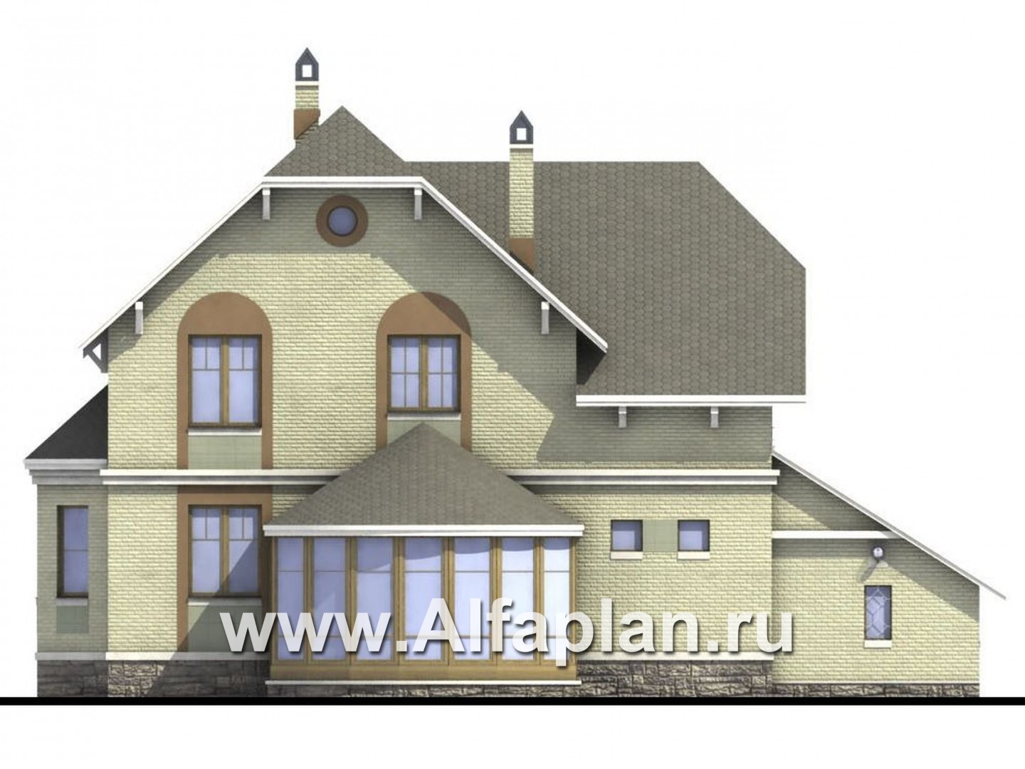 Проекты домов Альфаплан - «Эстрелл» - загородный дом с просторной гостиной - изображение фасада №4