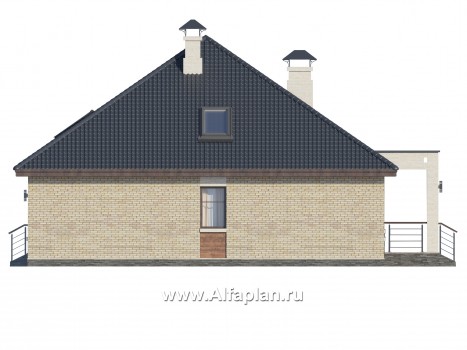 Проекты домов Альфаплан - "Перспектива" - проект компактного дома с мансардой - превью фасада №3