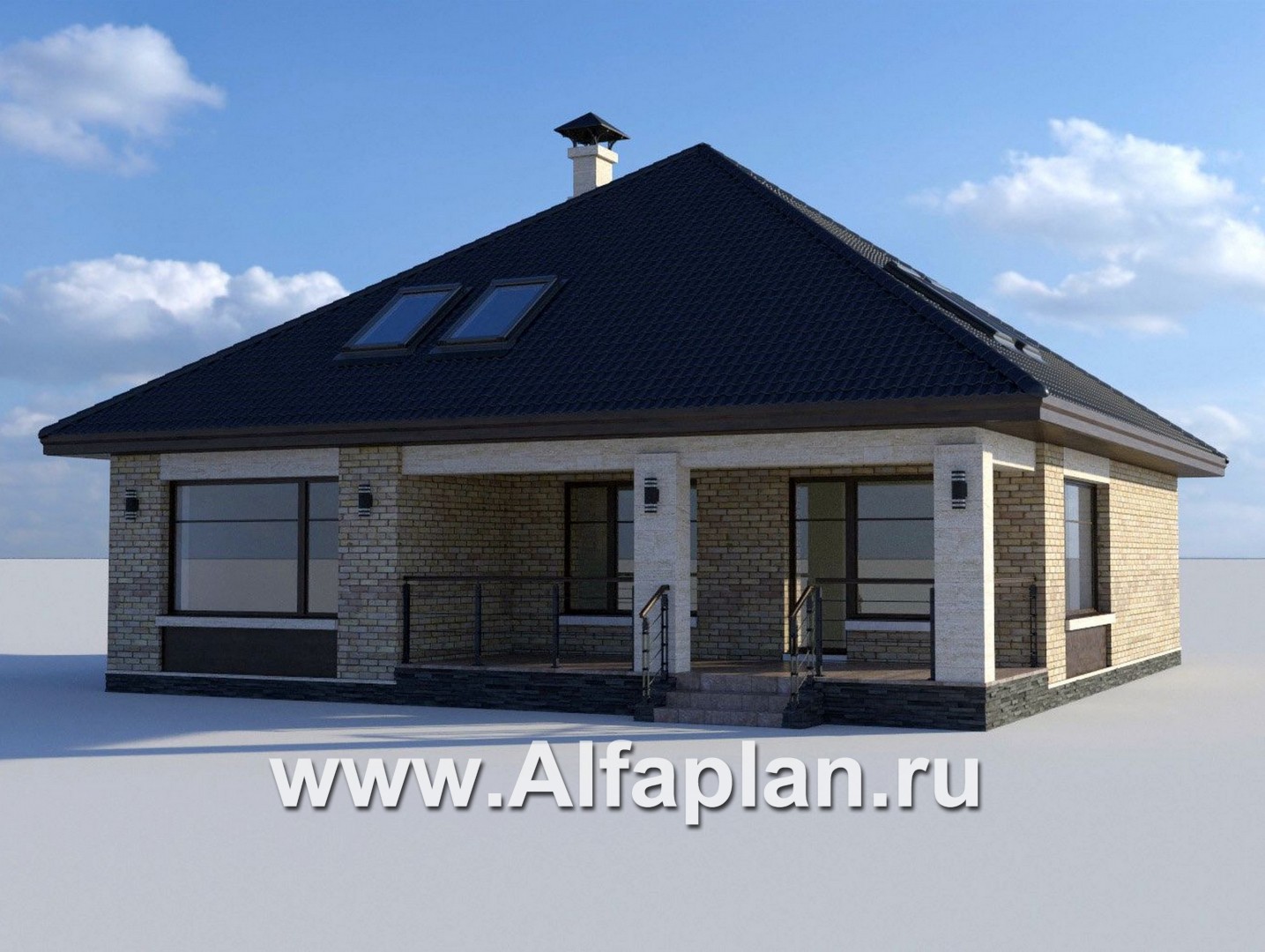 Проекты домов Альфаплан - "Перспектива" - проект компактного дома с мансардой - дополнительное изображение №2