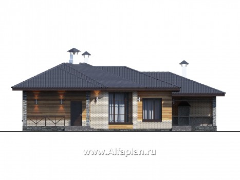 Вариант отопления ТЕПЛЫЕ ПОЛЫ + радиаторы (расчетная температура -30С) - превью фасада дома