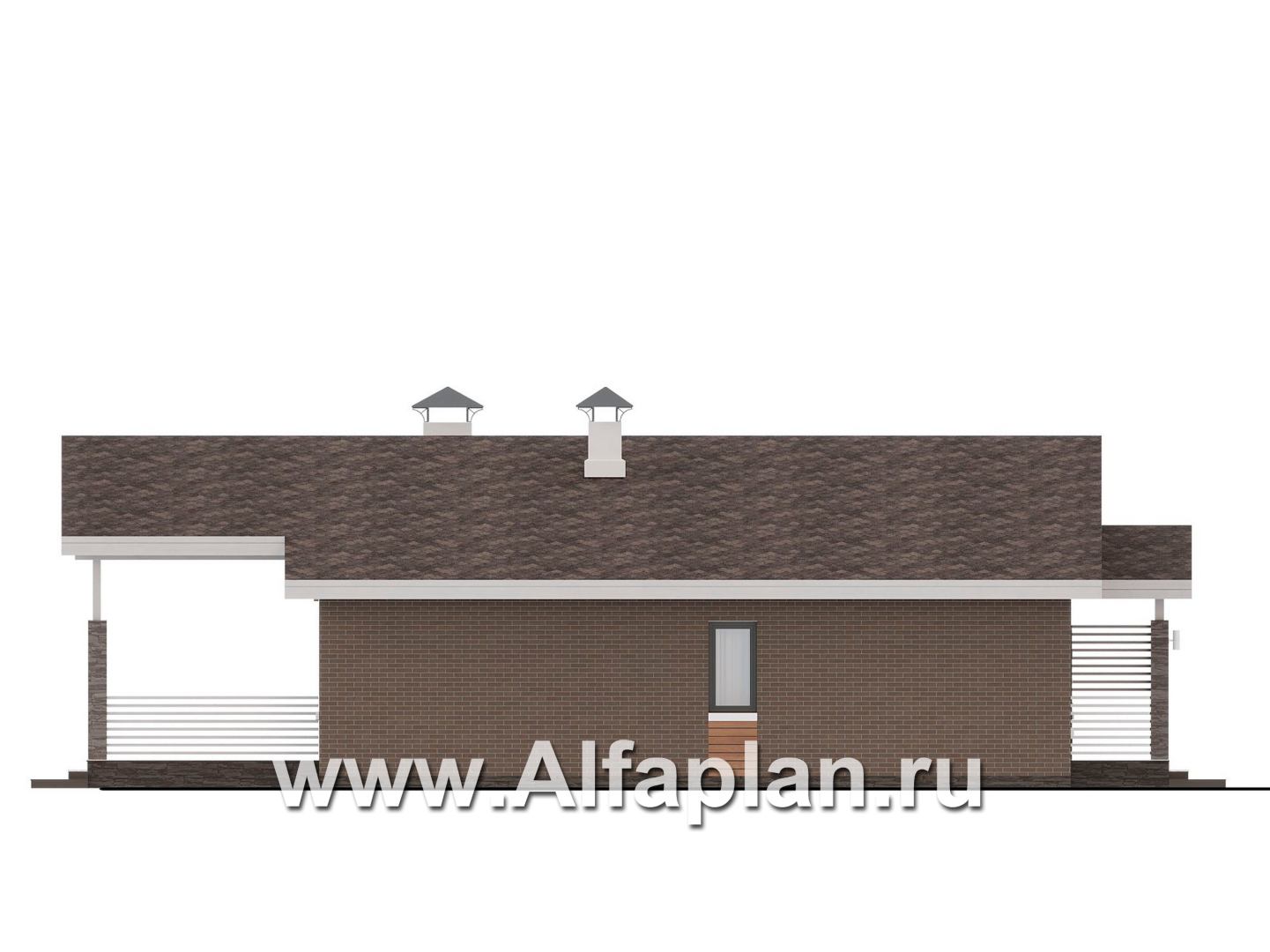 Проекты домов Альфаплан - "Симплекс" - простой в строительстве одноэтажный дом - изображение фасада №3