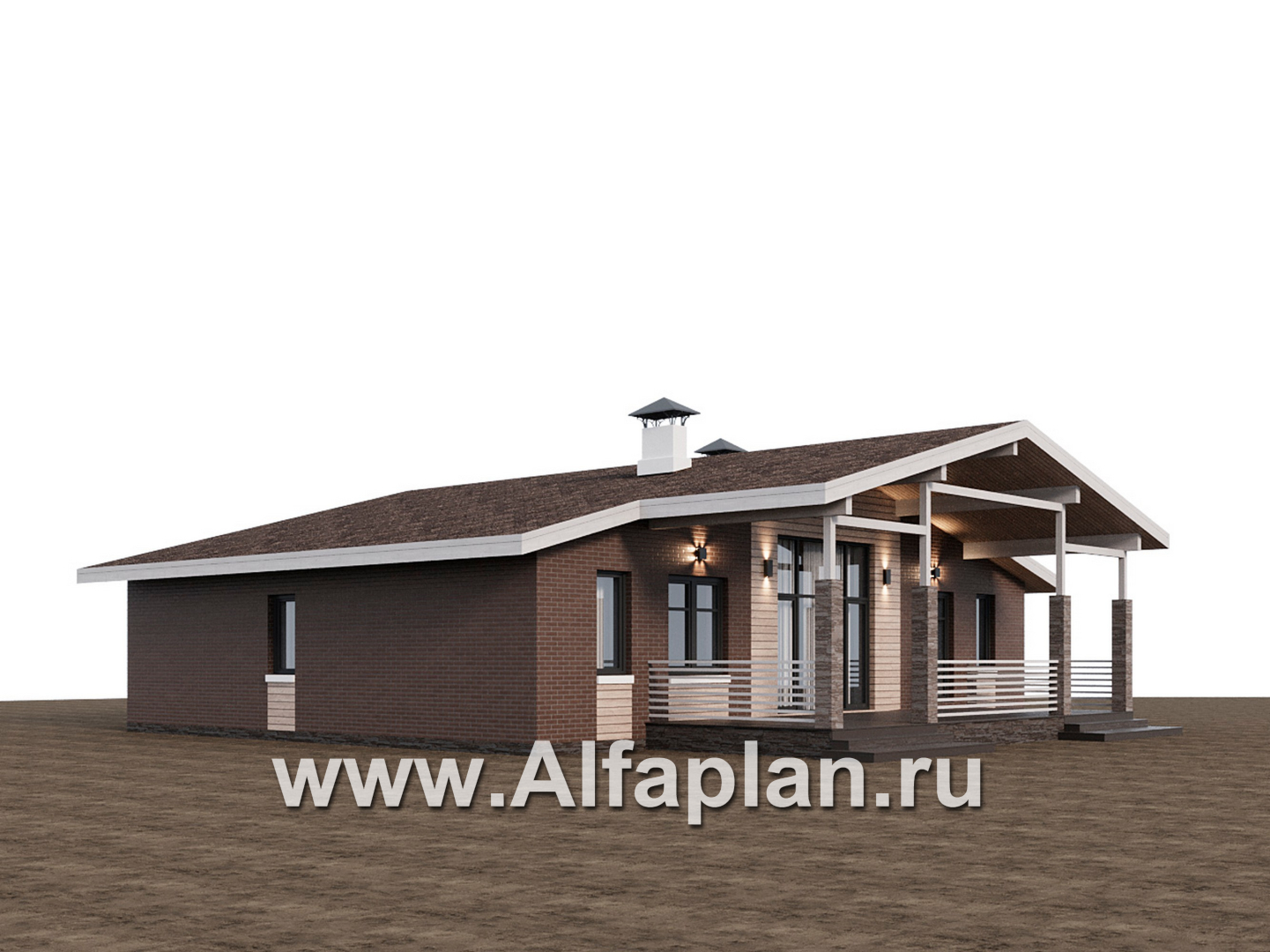 Проекты домов Альфаплан - "Симплекс" - простой в строительстве одноэтажный дом - дополнительное изображение №3