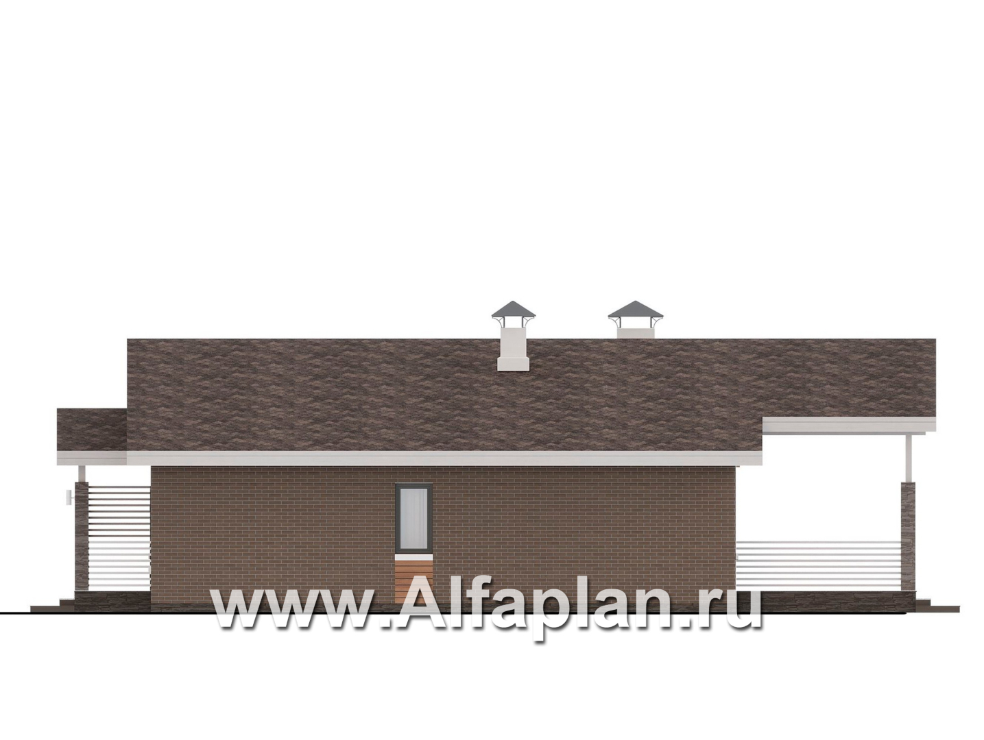 Проекты домов Альфаплан - "Симплекс" - простой в строительстве одноэтажный дом - изображение фасада №2