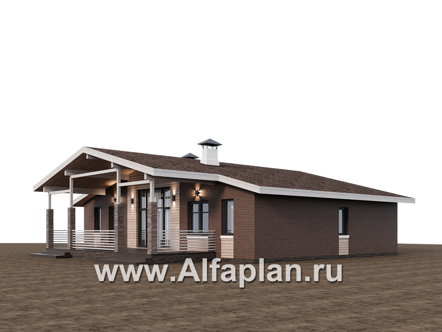 Проекты домов Альфаплан - "Симплекс" - простой в строительстве одноэтажный дом - дополнительное изображение №3