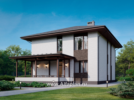 Проекты домов Альфаплан - Проект экономичного двухэтажного дома - превью дополнительного изображения №1