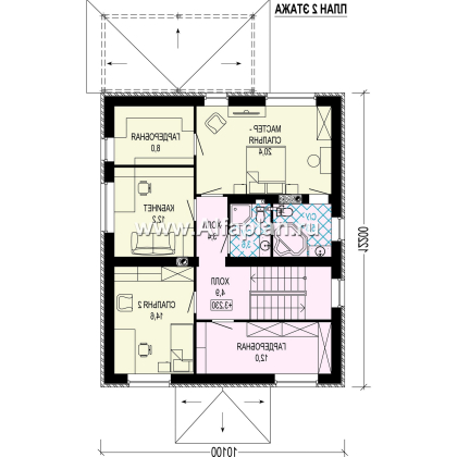 Проекты домов Альфаплан - Проект экономичного двухэтажного дома - превью плана проекта №2
