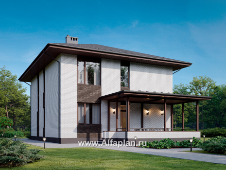 Проекты домов Альфаплан - Проект экономичного двухэтажного дома - превью дополнительного изображения №1