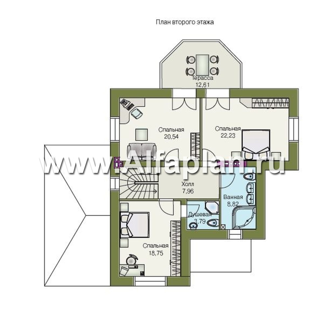 Проекты домов Альфаплан - «Приорат» - элегантный проект коттеджа с цокольным этажом - план проекта №3