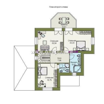 Проекты домов Альфаплан - «Приорат» - элегантный проект коттеджа с цокольным этажом - превью плана проекта №3
