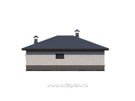 Проекты домов Альфаплан - «Алазея» - просторный одноэтажный дом с тремя спальнями и кабинетом - превью фасада №2
