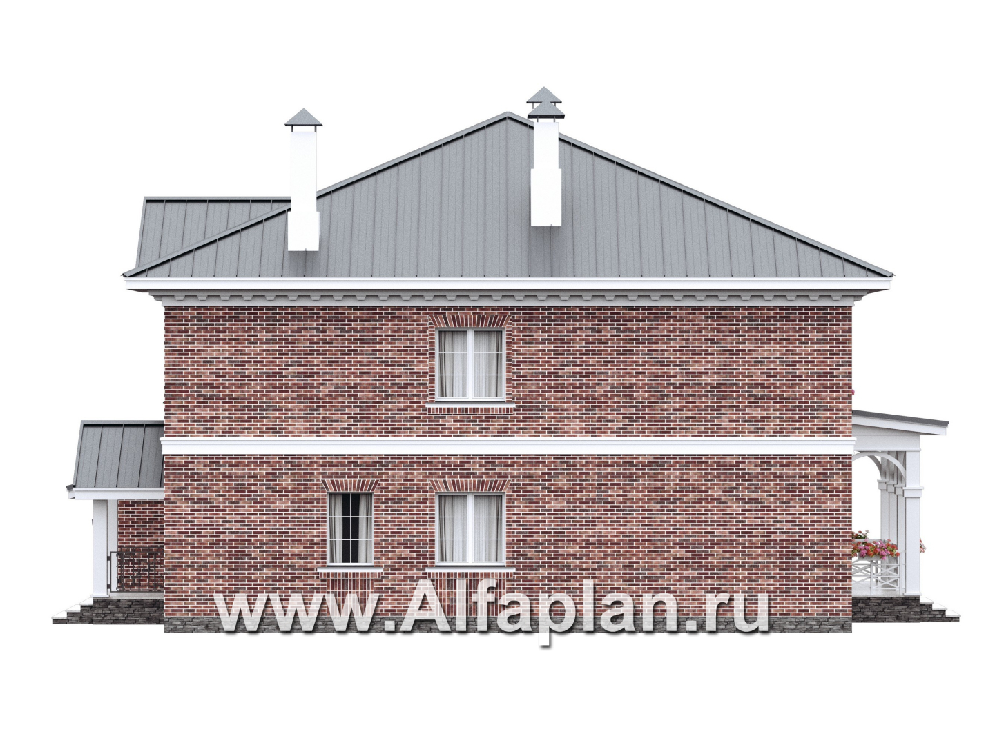 Проекты домов Альфаплан - "Октоберфест" - проект дома в немецком стиле, баварская кладка - изображение фасада №2