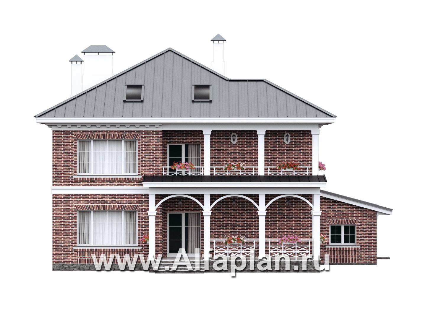 Проекты домов Альфаплан - "Октоберфест" - проект дома в немецком стиле, баварская кладка - изображение фасада №4